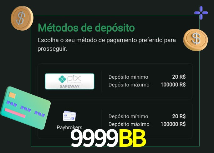 O cassino 9999BB oferece uma grande variedade de métodos de pagamento